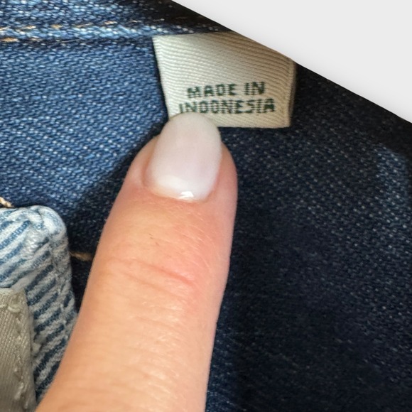 ORVIS Women's Denim Barn Chore Jacket Blue Style Utility Pockets Dark Wash XL - Picture 5 of 9